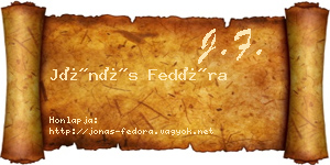 Jónás Fedóra névjegykártya